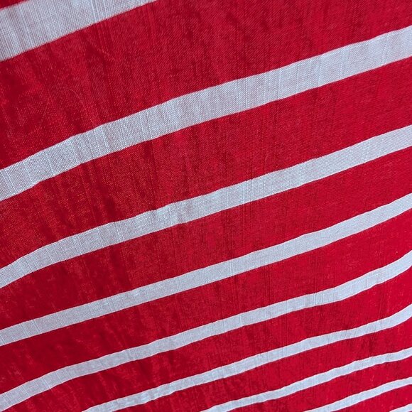 Old Navy Long Sleeve Swim Shirt Collar Red and White Stripes Size Medium Summer - Picture 9 of 13